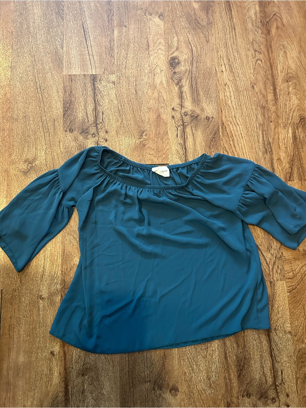 vestique Teal Off-Shoulder Blouse